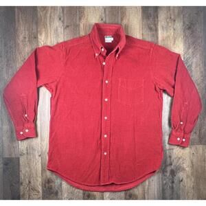 Vintage Mens Small Red Corduroy Button Down Shirt United Colors of Benetton 90s
